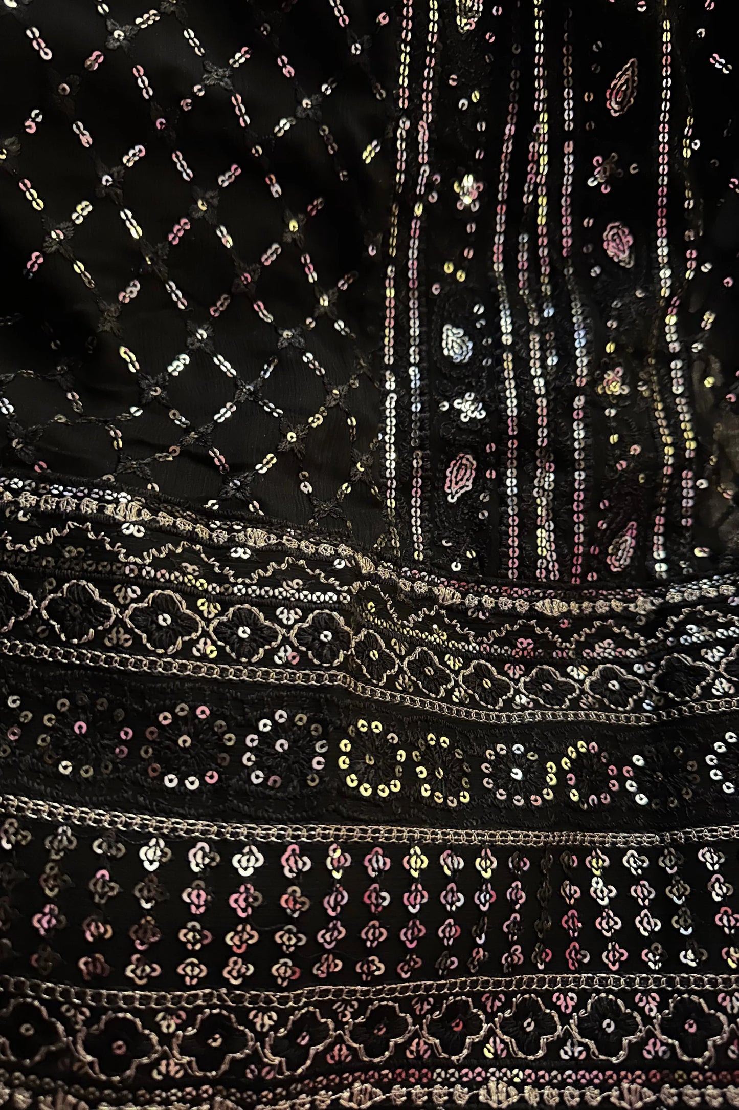 Sparkling Sequence Work Black Dress 3pc