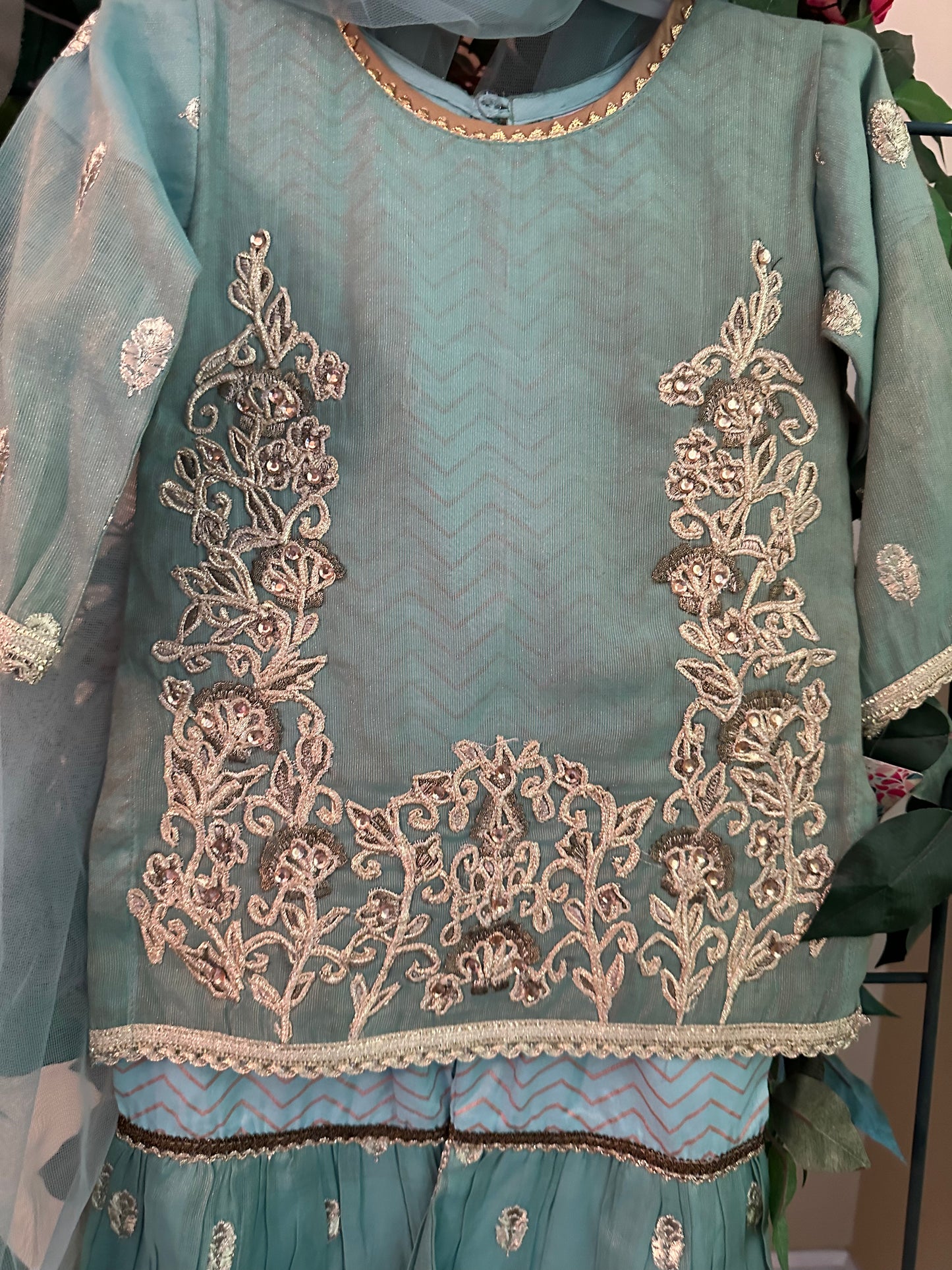 Light Teal Blue Gharara Kids