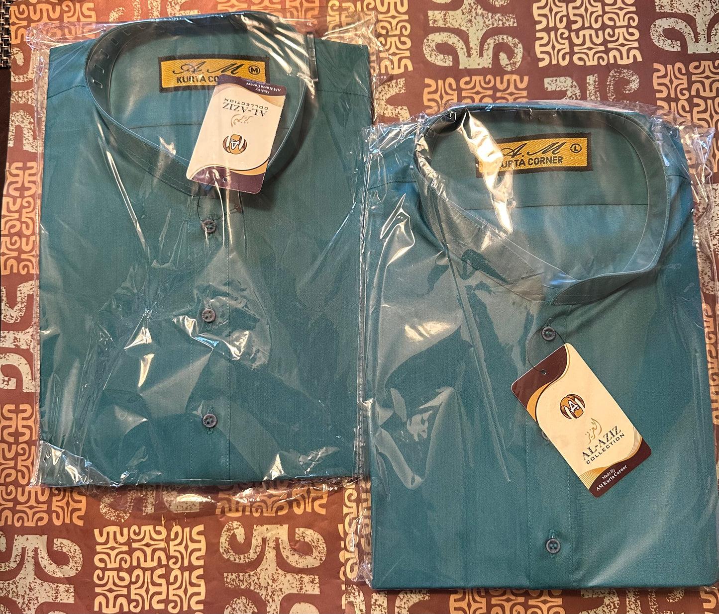 Teal Blue Men's Kurtha