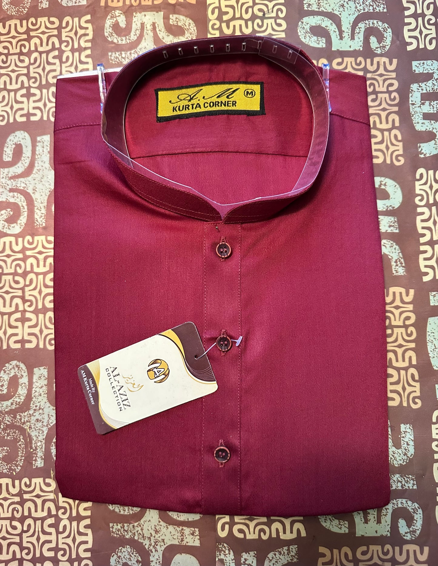 Maroon Men's Kurtha